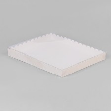 Box for cookies with PVC lid 23.5 x 30 x 3 cm