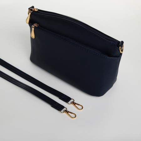 Bag Women's Cross-Bodi with a zipper, blue color-3