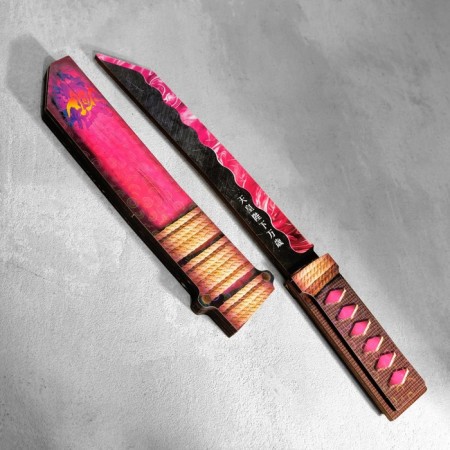 The souvenir is wooden "Tanto knife", in the scabbard, pink
