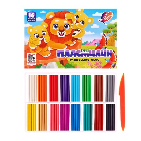 Plasticine 16 colors 240 g Zoo-4