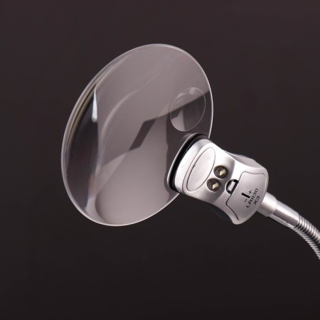 Lupa desktop 2.5x, 8x, diameter 9cm, on a flexible leg, with backlight-1