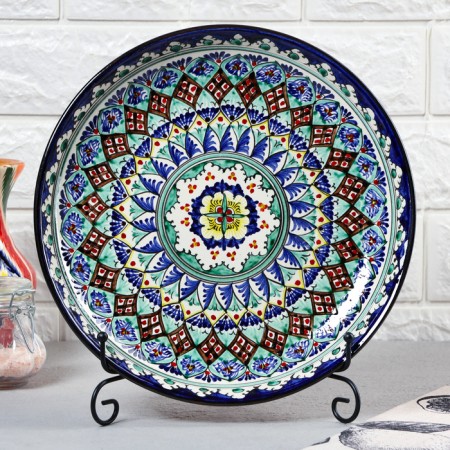 Largan Rishtan ceramics "Patterns", 28 cm, blue-1