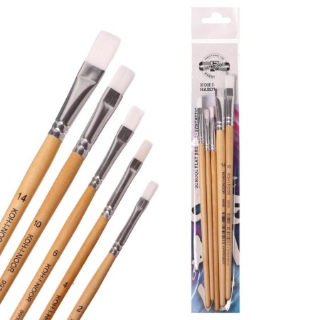 System Synthetics 5 pieces Koh-I-Noor No. 2/4/6/14, flat, blister