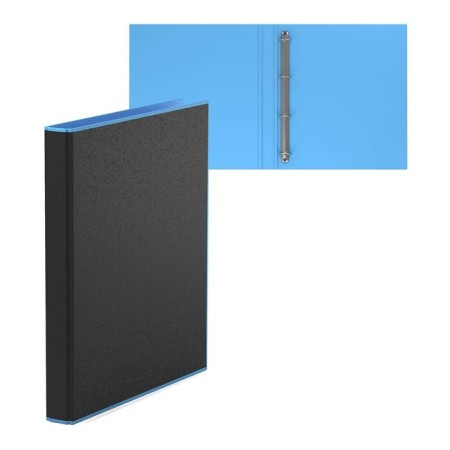 Folder on 4 rings A4, Erichkrause Accent, 35 mm, 1750 μm, black/blue
