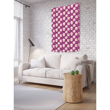 Decorative panel with photo printing "Coffee with cake", vertical, size 100x150 cm