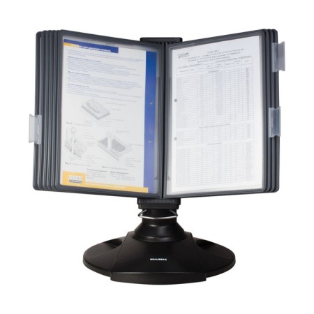 Demosystem desktop on 10 panels rotating, with 10 gray A4 panels