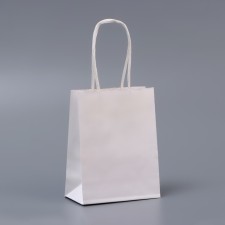 White package without print, round handle, 15 x 12 x 6 cm, 120 g