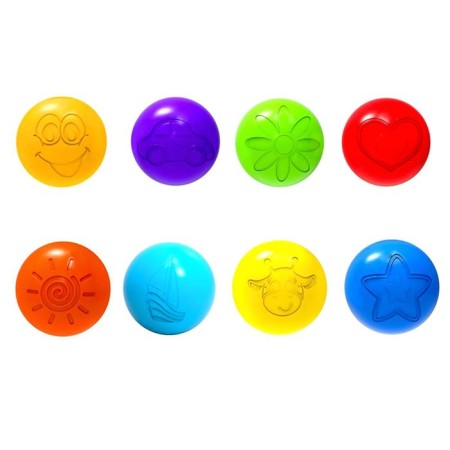 Balls for a dry pool with a pattern, ball diameter 7.5 cm, set 210 pieces, multi -colored-3
