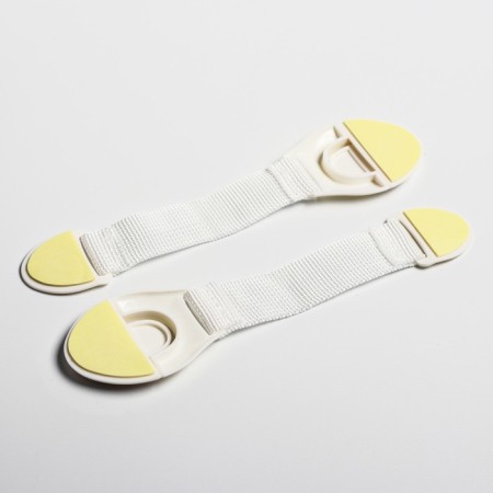 A set of locks for doors and boxes, on the tape, universal, fabric, 2 pcs., White color, crumb I-1