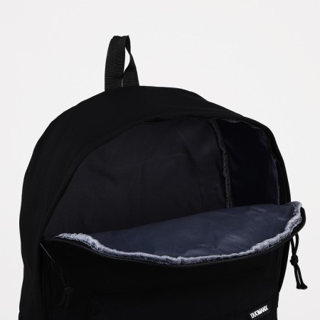 School backpack from textiles on lightning, 3 pockets, black color-3