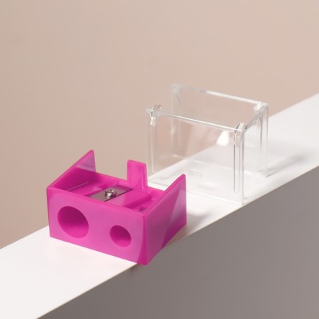 Cosmetic sharpener, with a lid, double, mix color-3