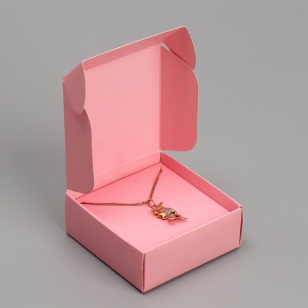 Gift box for jewelry double -sided, packaging, "pink", 7.5 x 7.5 x 3 cm-4