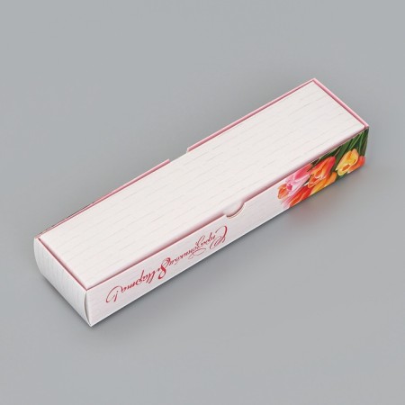 Box for 5 sweets with a shell, with the window "March 8", 21 x 5 x 3.3 cm. Confectionery packaging-4