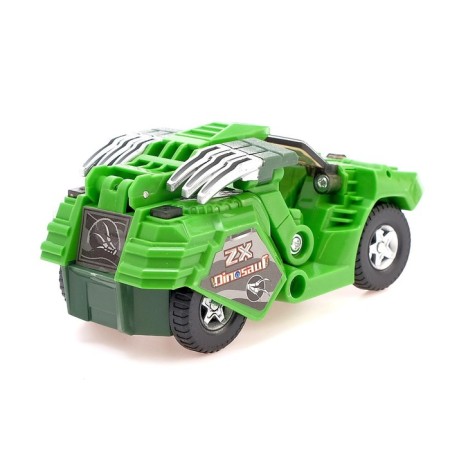 A robot with a dinobot transformation, light and sound effects, green colors-6