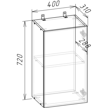 Hinged wardrobe 400x310x720 Crafts White-7