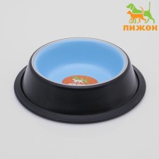 A bowl with a non -slip base of two -color for puppies, 225 ml, blue