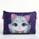 Children's bag for a girl "Tender cat", eco-leather, blue, 16x11 cm