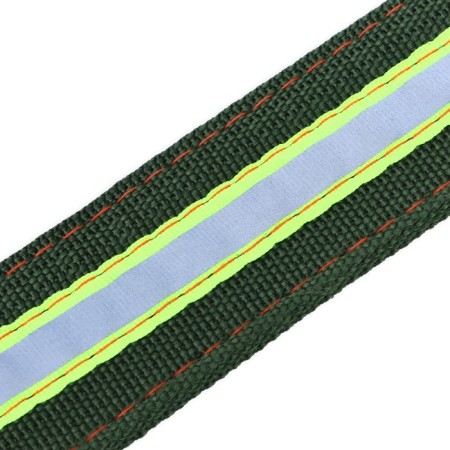 Four -layer reflective collar with a swivel 65 x 4 cm, green-7