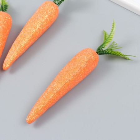 Easter decor "Carrots with golden sparkles" Set 3 pcs 12 cm 3x3x19 cm-1