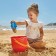 Hape sandbox toys, red bucket and blue scoop