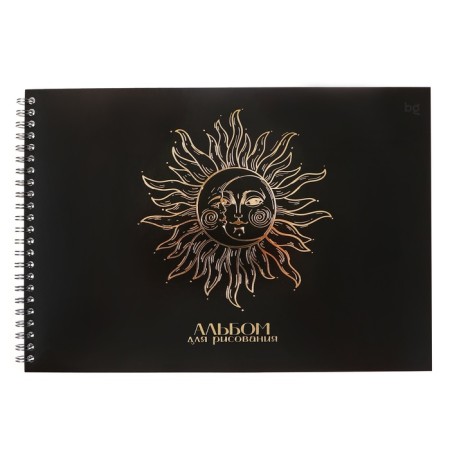 Album for drawing A4, 40 sheets on the crest "Tarot", covered cardboard, matte lamination, embossing with foil, block 100 g/m2, mix-2