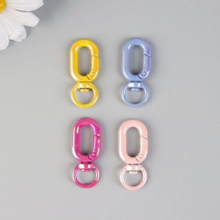 Carabiner Metal with a ring "oval. Purvenging gloss" set 4x1.6 cm