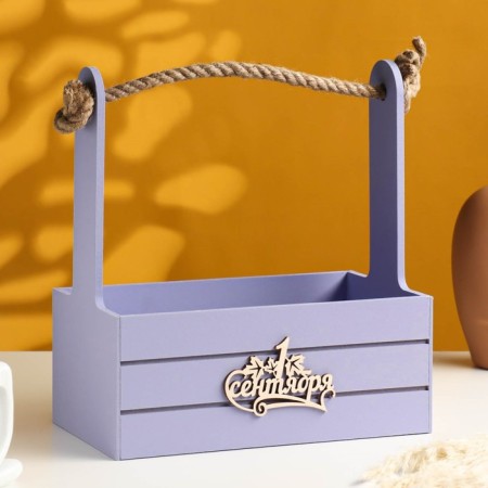 Box - wooden Kashpo 25x15x30 "September 1" lavender