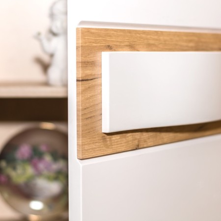 Bedside table, 502x424x450, sandy beech/oak cake/white gloss-1