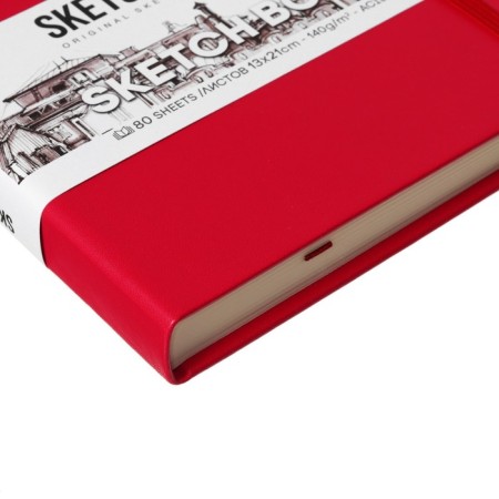 Sketchmarker sketchbook, 130 x 210 mm, 80 sheets, solid cover of artificial leather, Magentine, block 140 g/m2-3