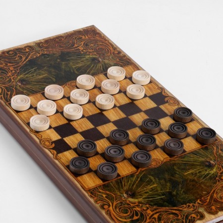 NARDS "TAARY Wolf", wooden board 50 x 50 cm, with a field for playing checkers-2