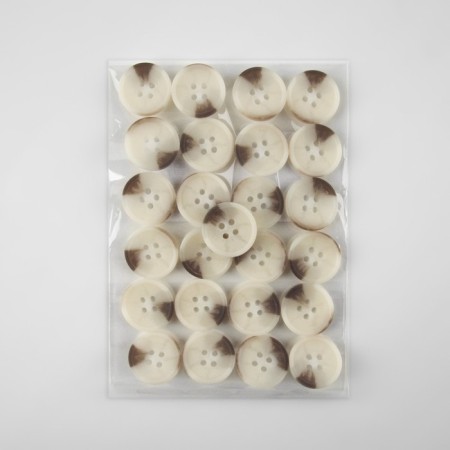 A set of buttons, 4 punctures, d = 18 mm, 25 pcs, beige/brown color-3
