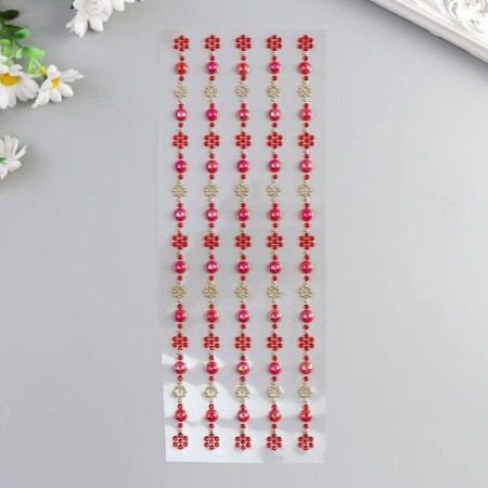 Stick plastic rhinestones "Flower and half -peaks" mix 31x10.7 cm-1