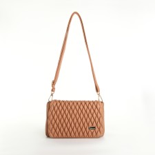Bag Women's Messenger with a zipper, beige color