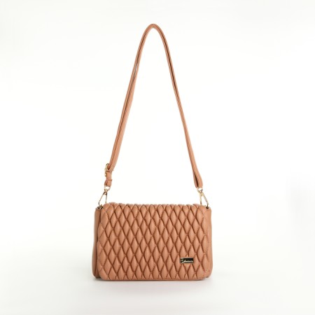 Bag Women's Messenger with a zipper, beige color