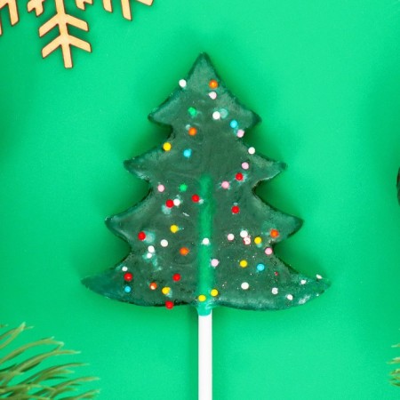 Caramel Lollicon "Christmas tree in sprinkling", apple, 35 g-1
