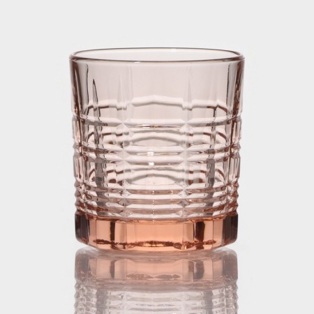 Low glass glass "Dallas", 300 ml, pink color