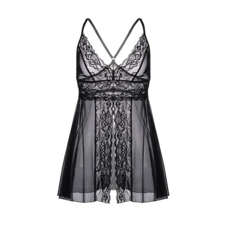 Combination of Baby-dollar Erolata Nataliya, with a cut in front, color black, size 50-52-6