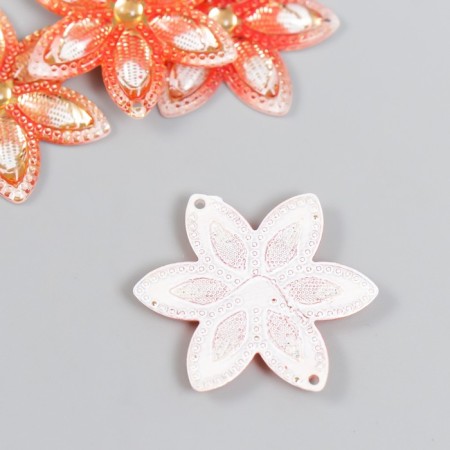 Decor for creativity plastic "Crystal flower" red 3x3 cm-1
