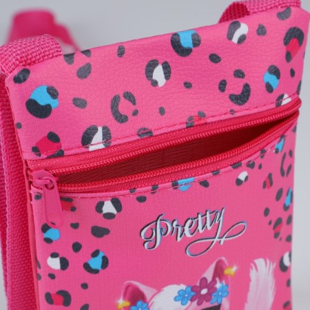 Gift set for the girl "Little cat", bag, gum for hair, raspberry color-4