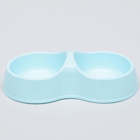 Double bowl "Moore-huma" 22.5 cm x 13 cm x 6 cm, 0.2 l, blue