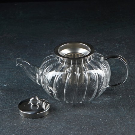 Glass teapot with metal sieve "Jackie", 700 ml, 21 × 13.5 × 11 cm-1