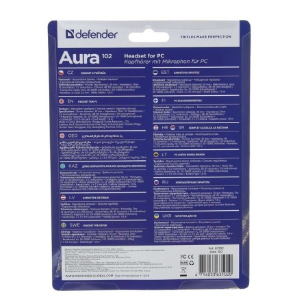 Headphones Defender Aura 102, computer, microphone, 85 dB, 32 Ohm, 3.5 mm, 1.8 m, black-4