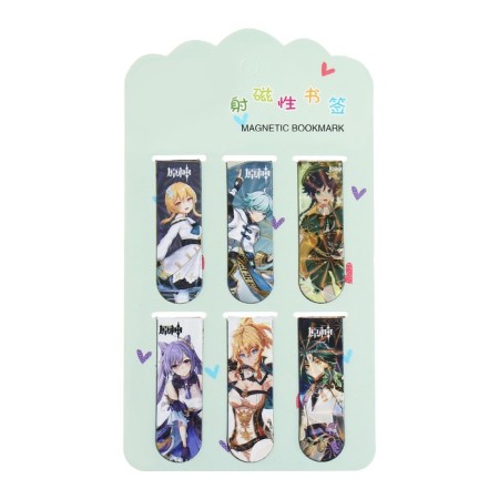 A set of magnetic bookmark for books Calligrata 6 pieces, "Anime", MICC-5