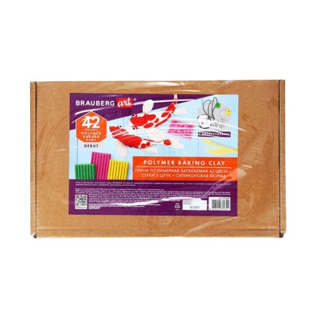Plastic-polymer clay baked set, Brauberg, 42 colors x 20 g, with accessories-19
