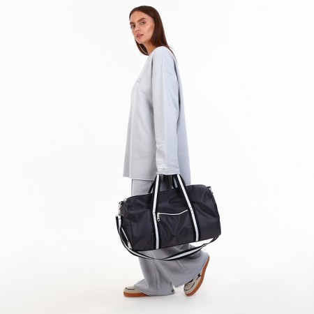 Road bag with lightning, external pocket, shoe compartment, long belt, gray color-5