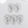 Connector for creativity Metal 2 ears "Chinese dragon" silver 3.6x2 cm