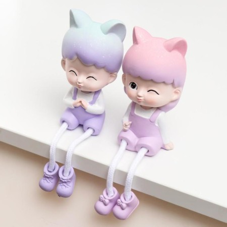 Polystone souvenir "Baby/Baby-cat heavenly with long legs" set 2 pcs 19x6.5 cm-1