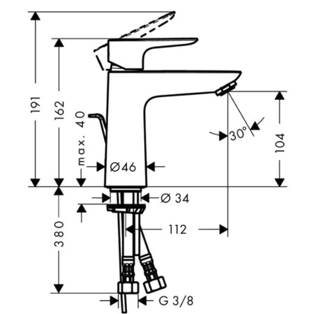 Hansgrohe Talis E 71710000, 110 mm shell mixer, with a bottom valve-1