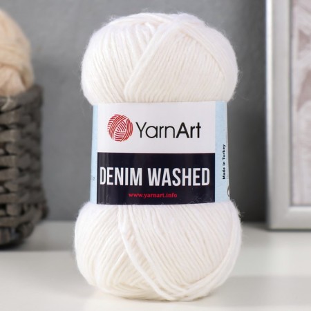 Yarn "Denim Washed" 30% acrylic 70% cotton 130m/50g (900 white)