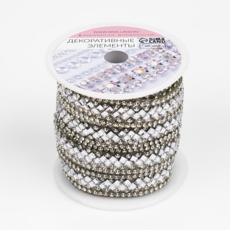 Rhinestones “rhombuses”, width - 13 mm, 4.5 ± 0.5 m, silver color-2